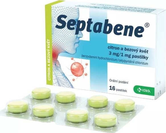 SEPTABENE CITRON A BEZOVÝ KVĚT 3MG/1MG PAS 16