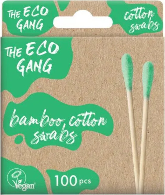 The ECO GANG Bambusové vatové tyčinky zelené 100ks