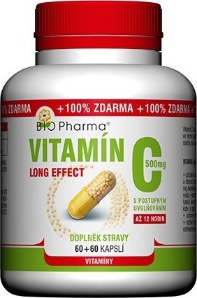 Vitamín C 500mg long effect cps.60+60 BIO-Pharma