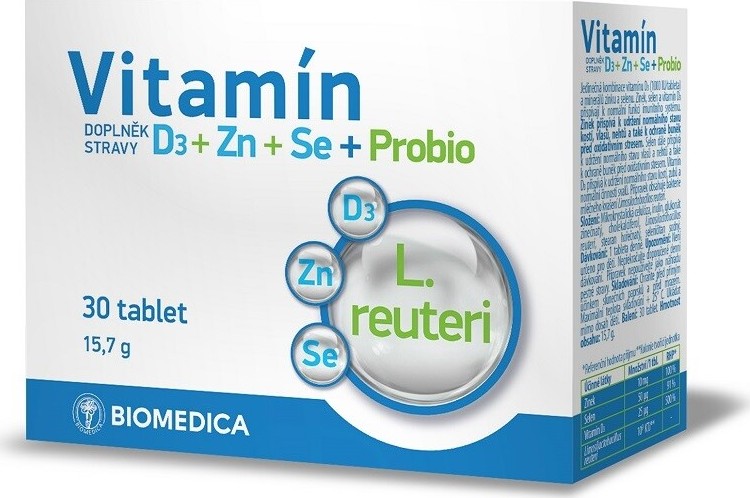 Vitamín D3+Zn+Se+Probio tbl.30