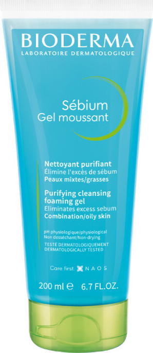 BIODERMA Sébium Gel moussant jemný čisticí gel pro smíšenou a mastnou pleť 200 ml