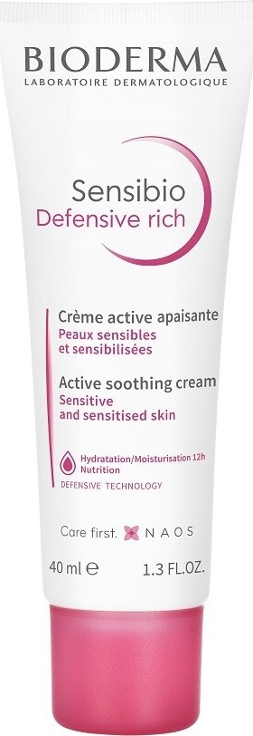 BIODERMA Sensibio Defensive rich aktivní zklidňující krém s výživnou texturou 40 ml