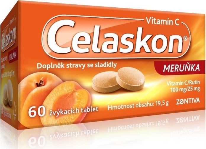 Celaskon meruňka 100mg 60 žvýkacích tablet