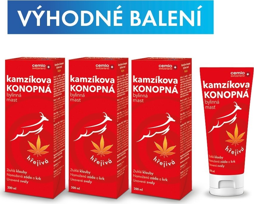 Cemio Kamzíkova konopná mast hřejivá 200ml - balení 3 ks