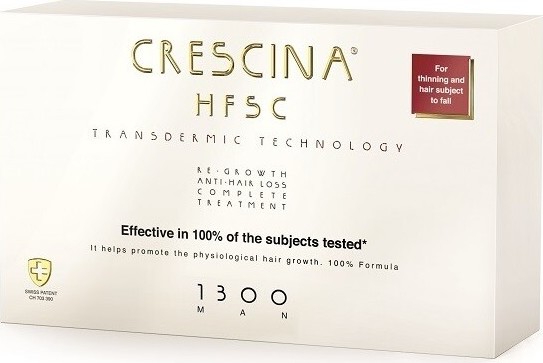 Crescina Transdermic 1300 Re-Growth and Anti-Hair Loss proti vypadávání vlasů pro muže 20 x 3