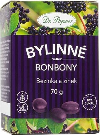 Dr.Popov Bonbony Bezinka a zinek 70g