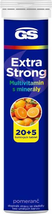 GS Extra Strong Multivitamin + minerály pomeranč šumivé tablety 20+5