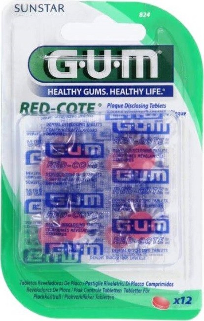 GUM tablety Red-Cote k indikaci plaku 12ks G824MB