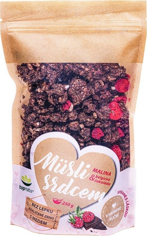 Müsli srdcem Malina&Belgická čokoláda 250g TOPNATUR