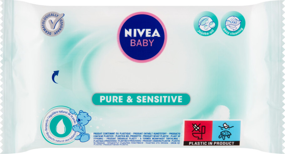 Nivea Baby Čistící ubrousky Sensitive 63ks