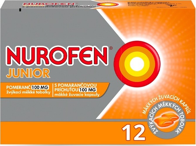 NUROFEN JUNIOR POMERANČ 100MG CPS MDM 12