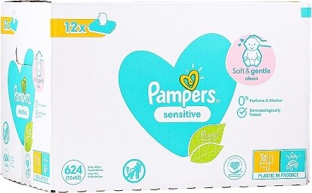 Pampers ubrousky Sensitive 12x52ks