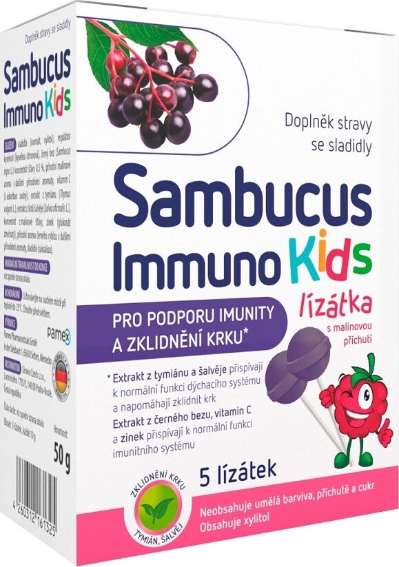 Sambucus Immuno kids lízátka 5 ks