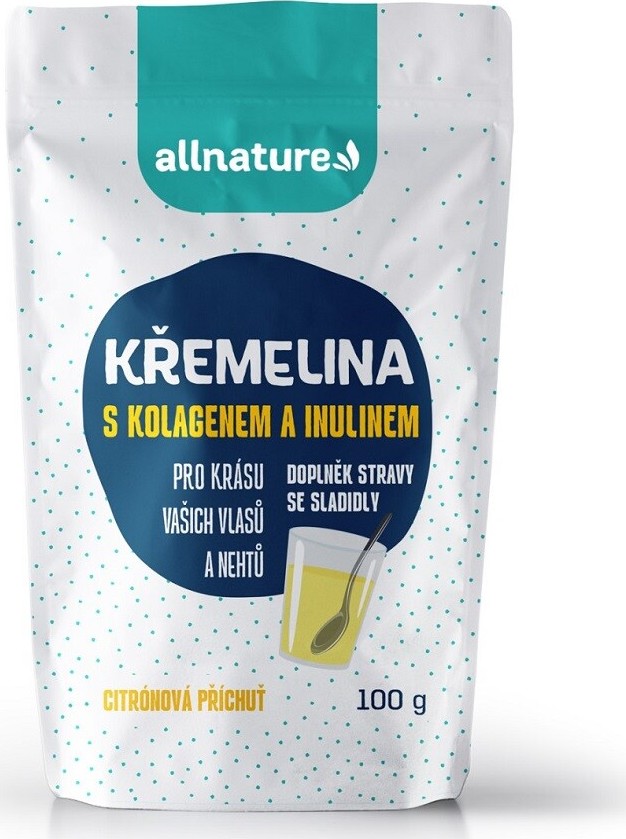 Allnature Křemelina s kolagenem a inulinem - příchuť citrón 100g