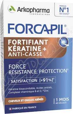 Arkopharma FORCAPIL Fortifiant Keratin ochrana pro vlasy a nehty 60cps.