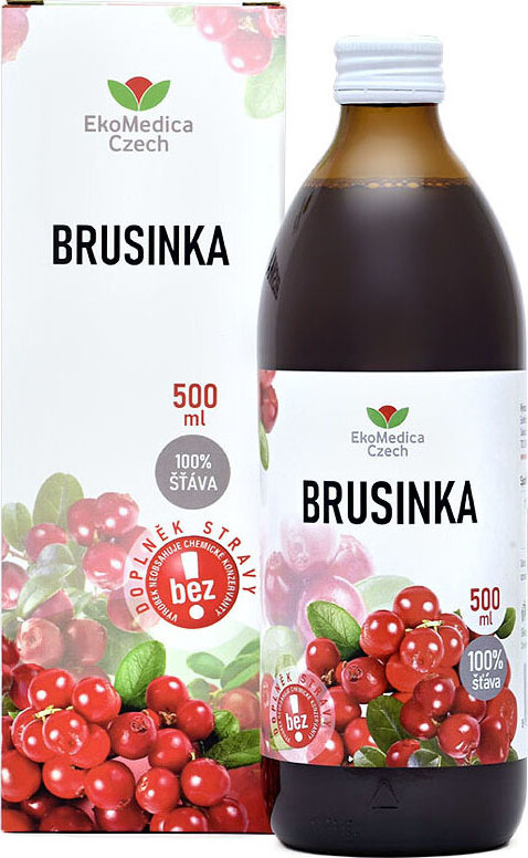 Brusinka 100% šťáva 500ml EKOMEDICA