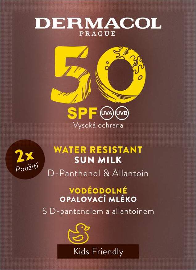 Dermacol Opalovací mléko voděodolné SPF50 2x15ml