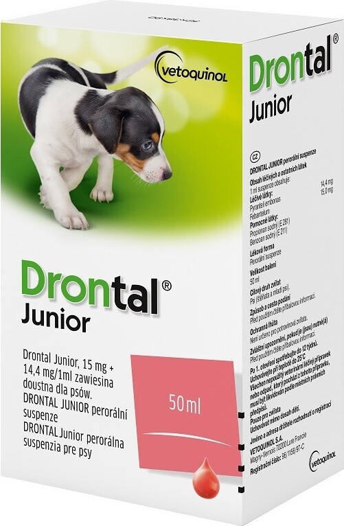 Drontal Junior pro psy suspenze 50ml + aplikátor