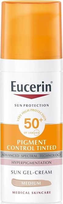 EUCERIN SUN Emulze na opalování na obličej Pigment Control SPF50+ středně tmavá 50 ml
