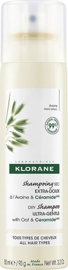 KLORANE Suchý šampon oves-tmavé vlasy 150ml