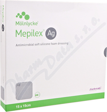Mepilex Ag 15 x15 cm 5 ks antimikrobiální pěnové krytí se si