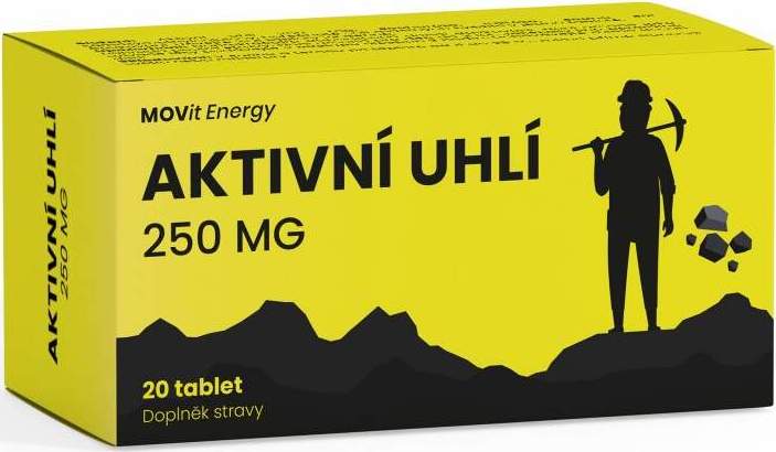 MOVit Aktivní uhlí 250mg tbl.20