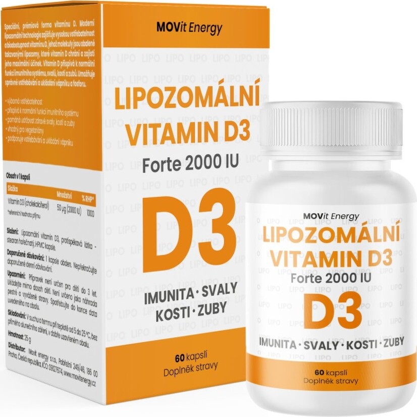 MOVit Lipozomální Vitamin D3 Forte 2000 IU cps. 60