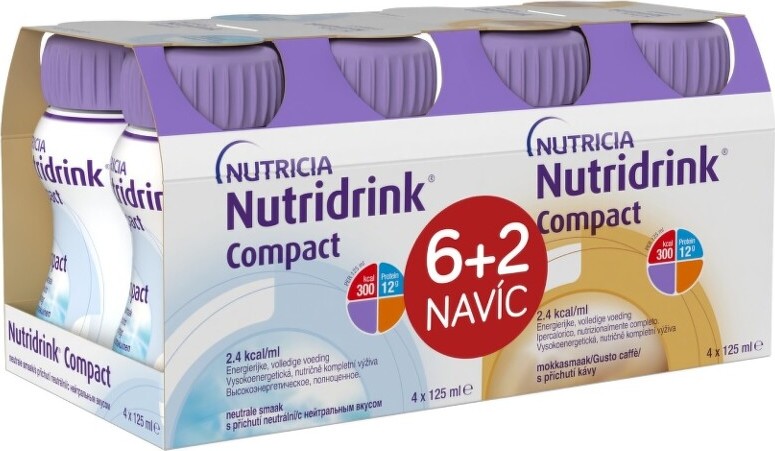 Nutridrink Compact 6+2 (neutral-káva) 8x125ml