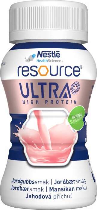 RESOURCE ULTRA + HIGH PROTEIN JAHODOVÁ PŘÍCHUŤ POR SOL 4X125ML