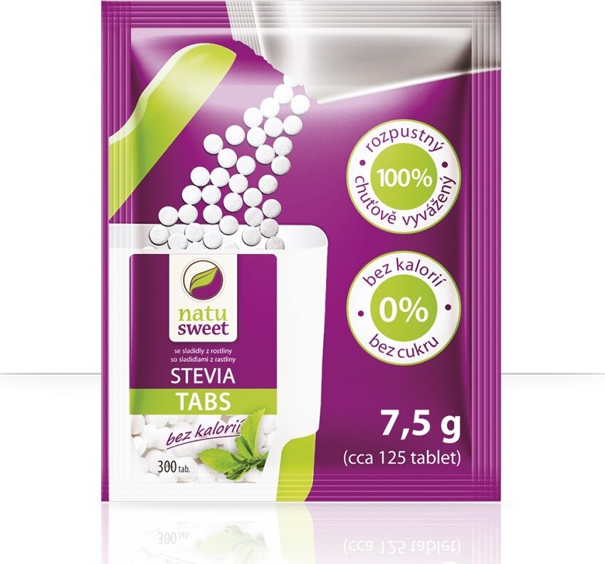 Stevia Natusweet tablety v sáčku na doplnění dávkovače 1x7.5g (125ks)