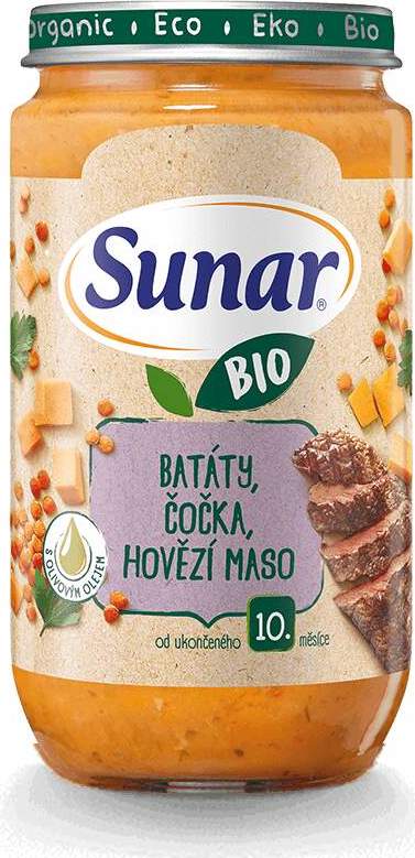 Sunar příkrm Batáty červ.čoč. hovězí maso BIO 235g