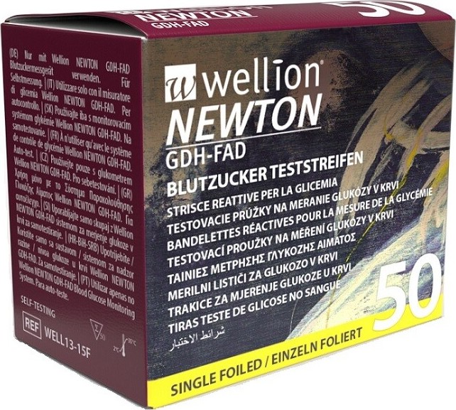 WELLION NEWTON TESTOVACÍ PROUŽKY KE GLUKOMETRU WELLION NEWTON GDH-FAD