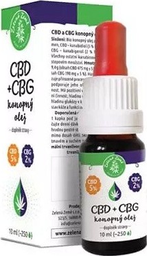 Zelená země CBD 5% + CBG 2% konopný olej 10 ml