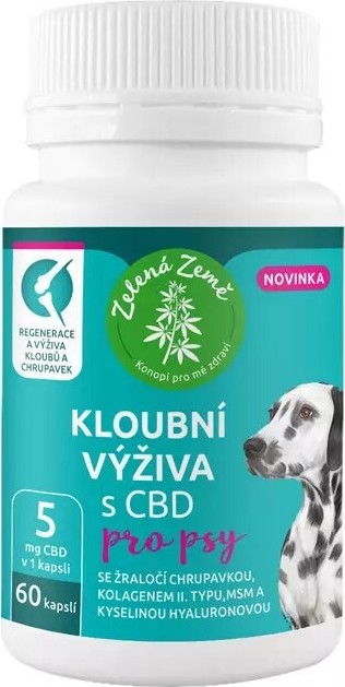 Zelená Země kloubní výživa s CBD pro psy cps.60