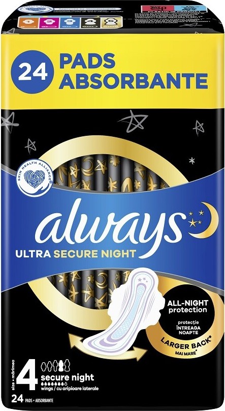 Always vložky Ultra Secure Night 24ks