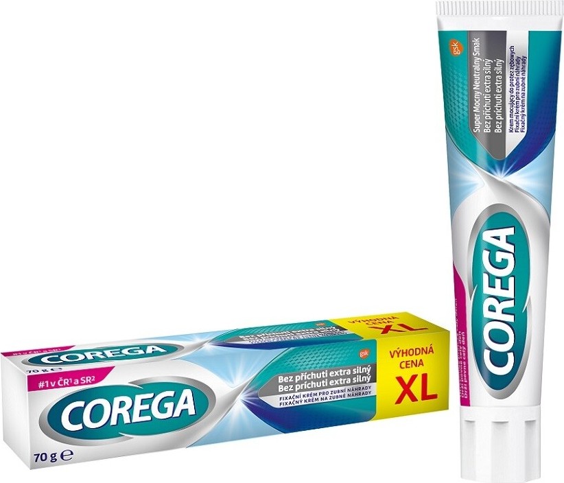 Corega bez příchuti Extra silný fixační krém 70g - balení 2 ks