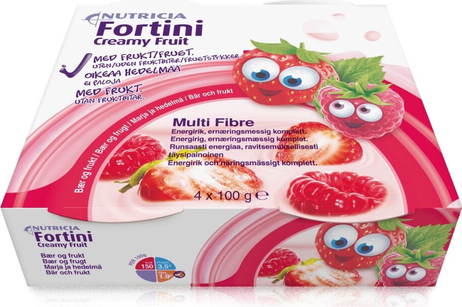 FORTINI CREAMY FRUIT MULTI FIBRE ČERVENÉ OVOCE POR SOL 4X100G