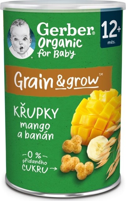 Gerber Křupky s mangem a banánem BIO 35g 12M+