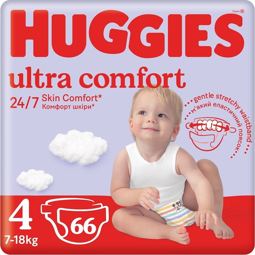 HUGGIES Ultra Comfort 4 7-18kg 66ks