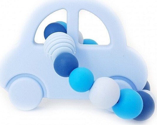 KidPro Silikonové kousátko Autíčko modré