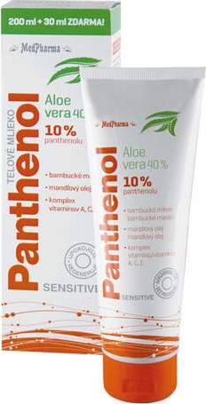 MedPharma Panthenol 10% Sensitive tělové mléko 200+30ml ZDARMA