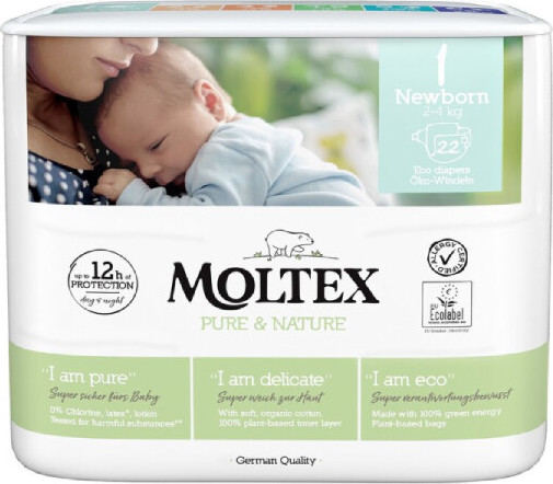 Moltex Pure&Nature plenky Newborn 2-4kg 22ks