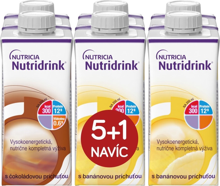 Nutridrink balíček 5+1 (čokoláda-banán) 6x200ml