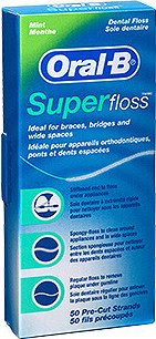 Oral-B dentální nit Super Floss nastříhané pásky 50m