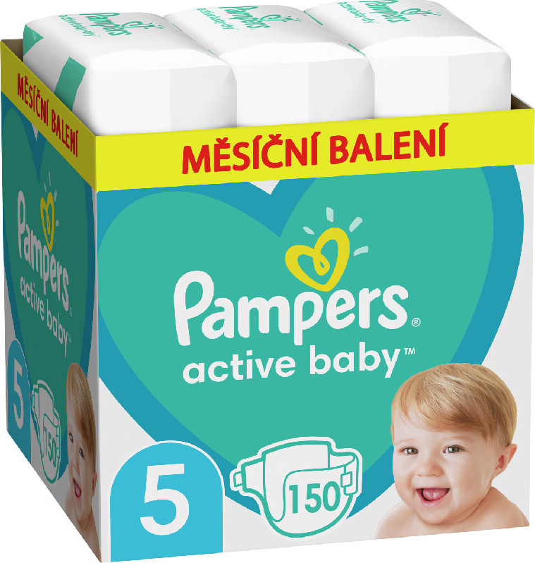 Pampers Active Baby Pleny 5 Junior 11-16kg měsíční balení 150 ks