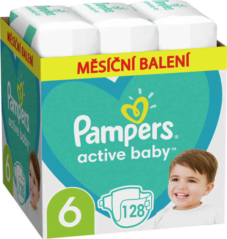 Pampers Active Baby Pleny 6 11-18kg měsíční balení 128 ks