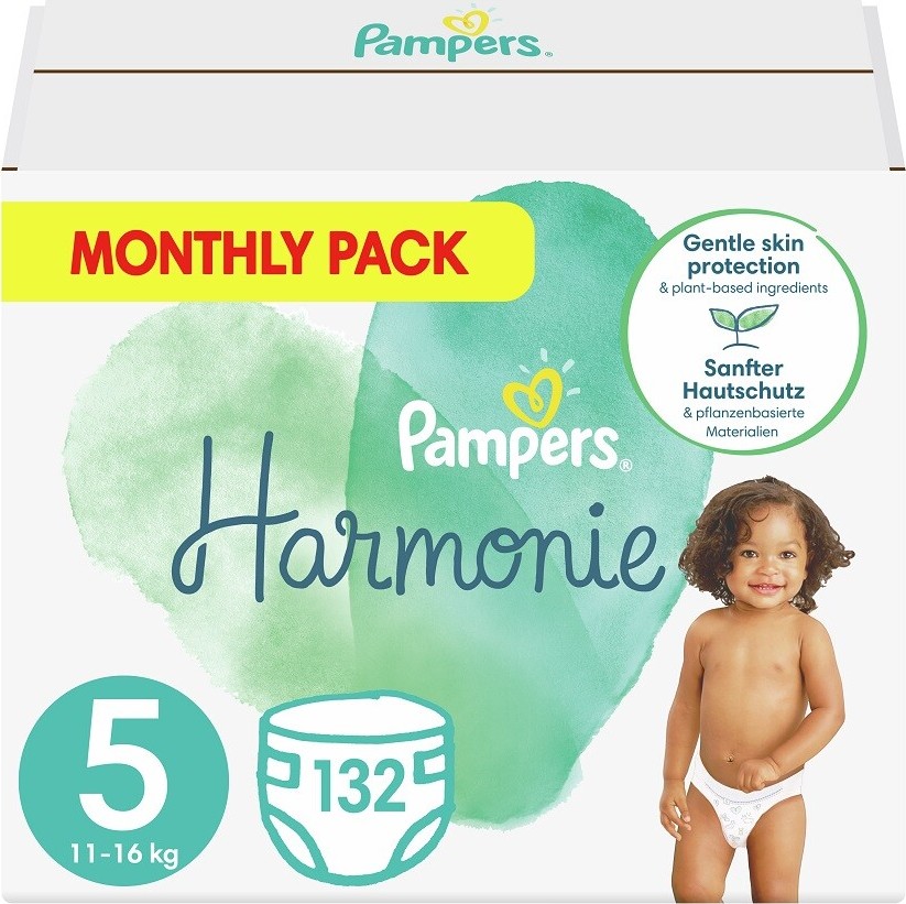 Pampers Harmonie 5 Plenky 11-16 kg měsíční balení 132 ks