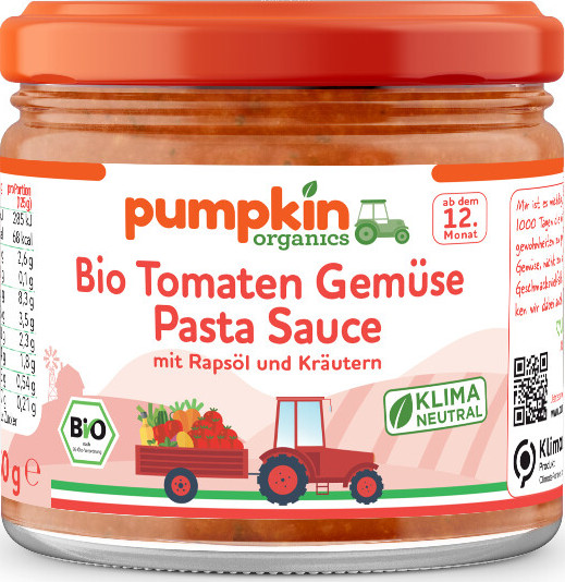 Pumpkin Organics Omáčka na těstoviny BIO rajčatová zeleninová 250 g