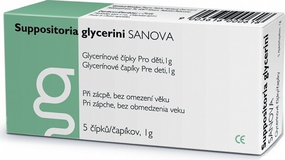 Suppositoria Glycerini Sanova Glycerinové čípky pro děti 1g