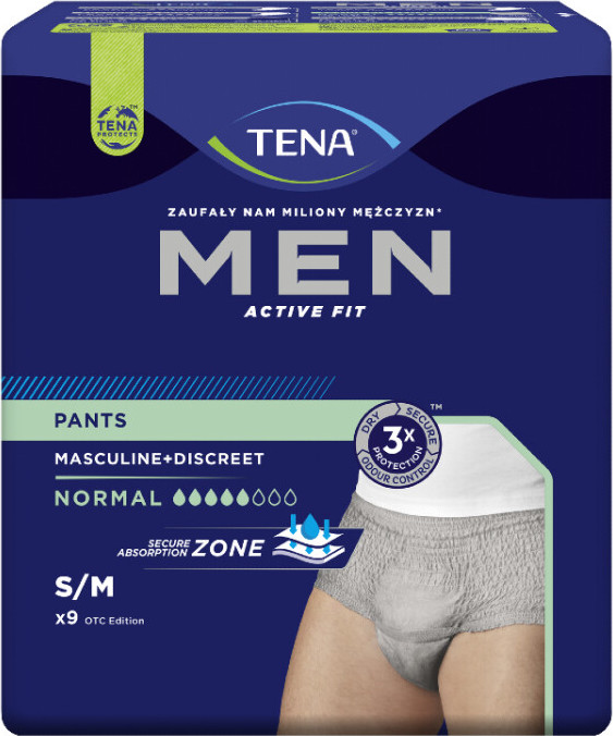 TENA Men Pants Normal Grey S/M 9 ks
